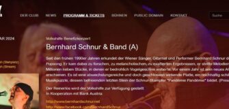 Übersicht des Konzertes auf der Website von 'Porgy Bess-Jazz & Musical Club'